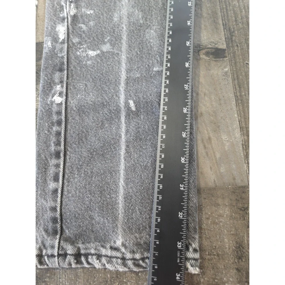 VTG 90s Levis SilverTab Straight & Narrow Jeans Grey Distressed Paint Splatter